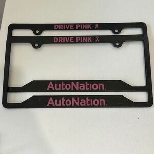 AutoNation Drive Pink License Plate Frame Set Breast Cancer Awareness